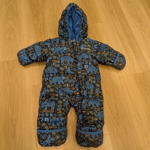 Baby Columbia Kids Winter Duck Down Puffer Jacket Blue With Bears 3 - 6 Months